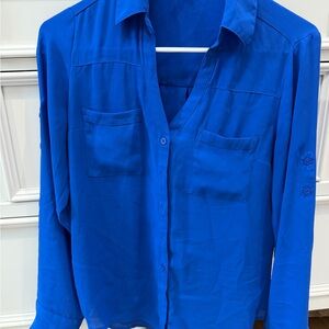Express Vibrant Blue Button Down Shirt